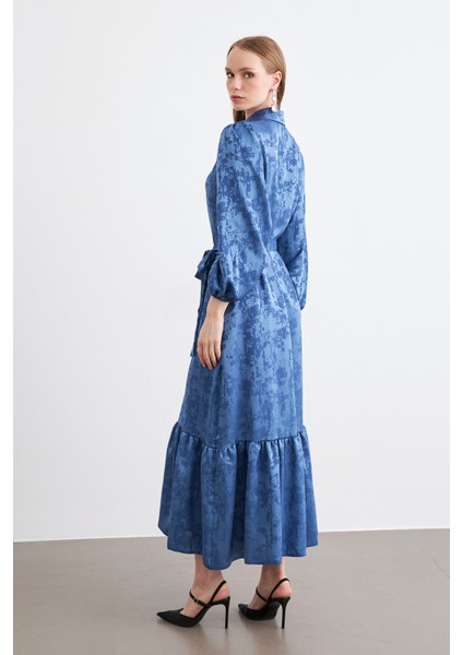 Mayra Taşlı Jakar Elbise - Indigo indirimleri