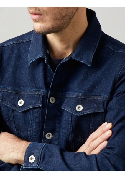 Erkek Düğmeli Likralı Slim Fit Kot Ceket modelleri