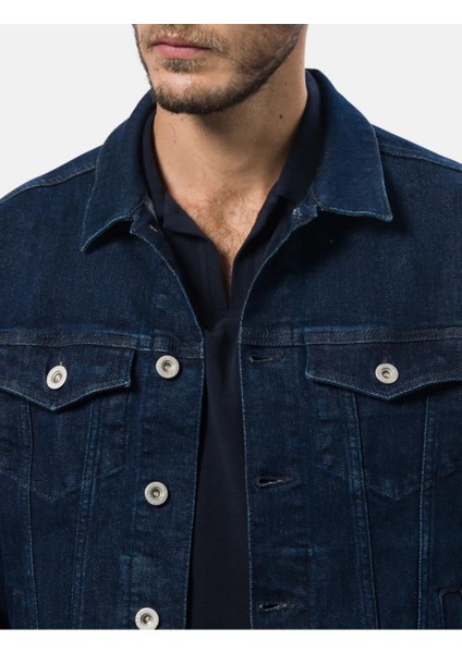 Erkek Düğmeli Likralı Slim Fit Kot Ceket indirimleri