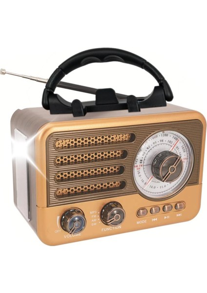 Raiseng R-137bt Müzik Seti Led Işıklı Fm Radyo Usb Micro Sd Mp3 Player Aux Bluetooth Hoparlör 16 Cm Boyunda Telefon Tutucu Özellikli