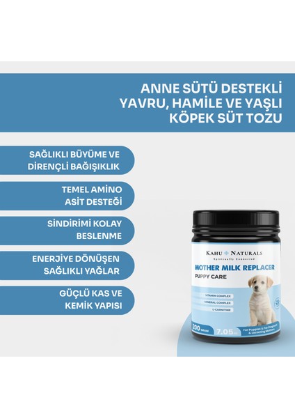 Puppy Care Milk Replacer, Anne Sütü Destekli Yavru ve Hamile Köpek Süt Tozu, 200 gr