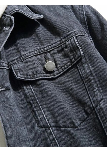 Erkek Düğmeli Likralı Slim Fit Kot Ceket fırsatları