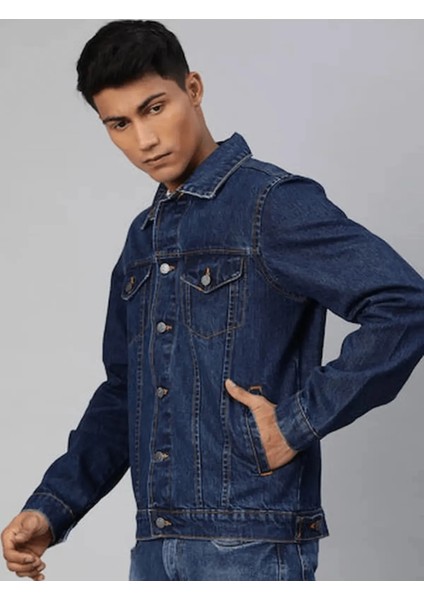 Erkek Düğmeli Likralı Slim Fit Kot Ceket fiyatları