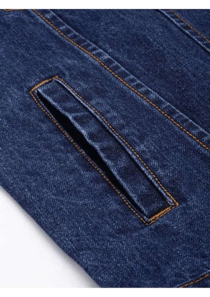 Erkek Düğmeli Likralı Slim Fit Kot Ceket fırsatları