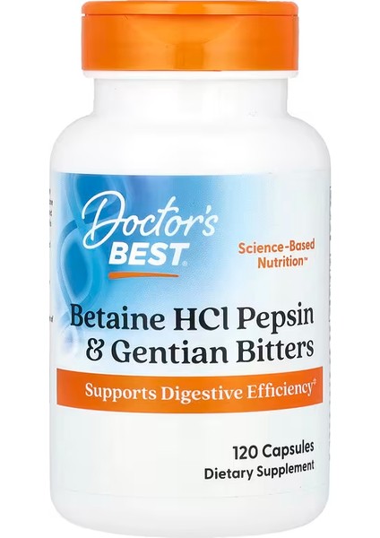 Betaine Hcl Pepsin Gentian Bitters 120 Capsules