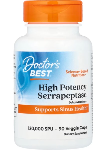 high Potency Serrapeptase 120,000 Spu 90 Veggie Caps