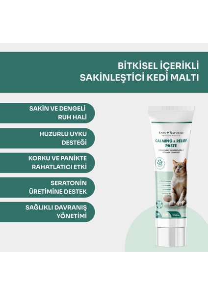 Calming Relief Paste, Bitkisel Içerikli Kediler Için Sakinleştirici Rahatlatıcı Malt, 100 ml