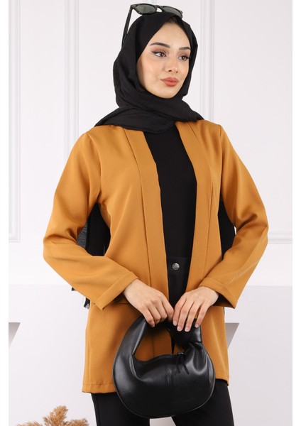 Taba Şal Yaka Krep Ceket