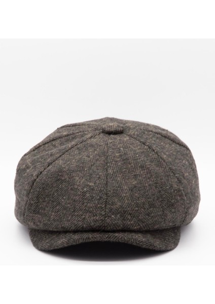 Erkek Kahve Balıksırtı Kasket 8 Parça Peaky Blinders Şapka