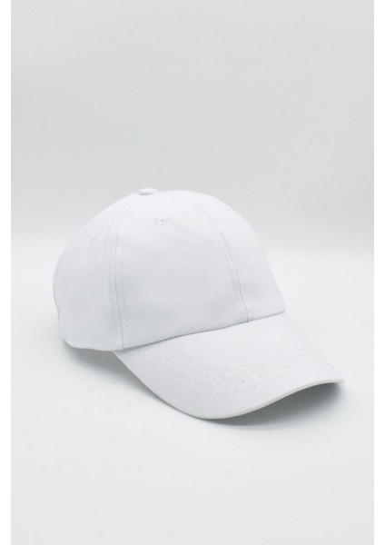 Erkek %100 Pamuk Beyaz Cap Beyzbol Şapkası