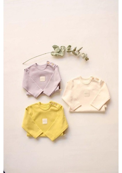 3lü Basic Çıt Çıtlı Uzun Kollu Body & Zıbın Set Model 5