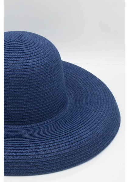 Kadın Kenarları Dalgalı Trend Lacivert Hasır Şapka fiyatları