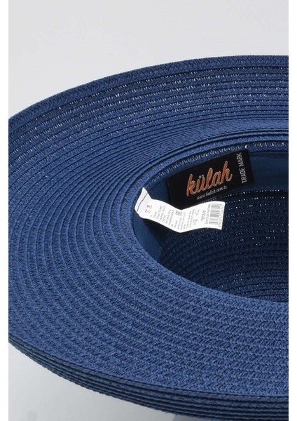 Kadın Kenarları Dalgalı Trend Lacivert Hasır Şapka modelleri