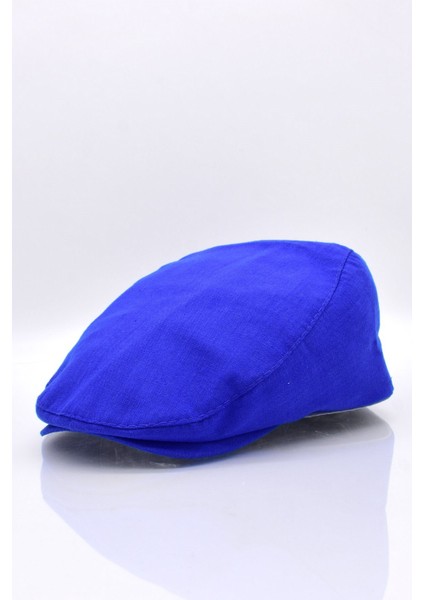 Saks Mavi Kasket Pamuklu London Flat Cap Şapka