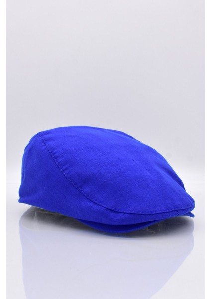 Saks Mavi Kasket Pamuklu London Flat Cap Şapka