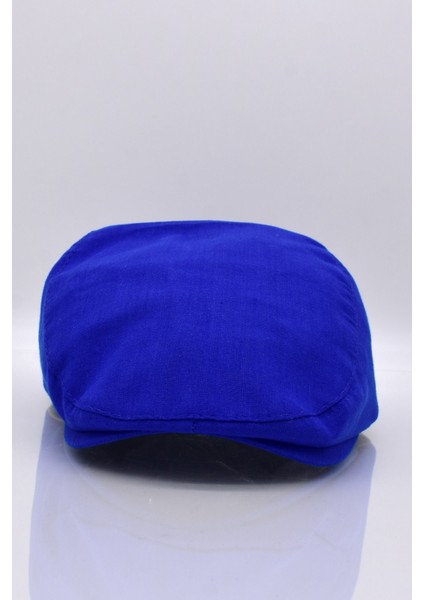 Saks Mavi Kasket Pamuklu London Flat Cap Şapka