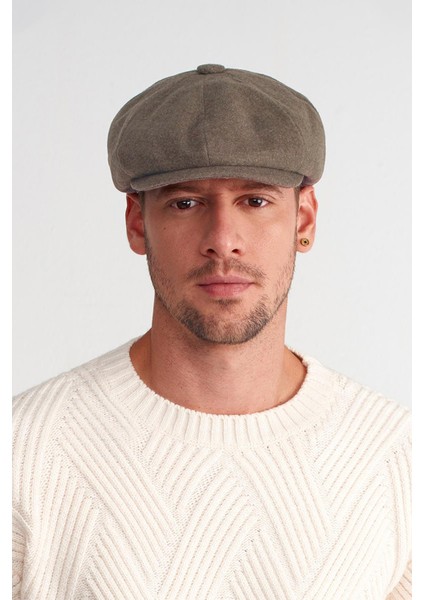 Erkek Kışlık Yün İngiliz Kasket Şapka Baker Boy Cap