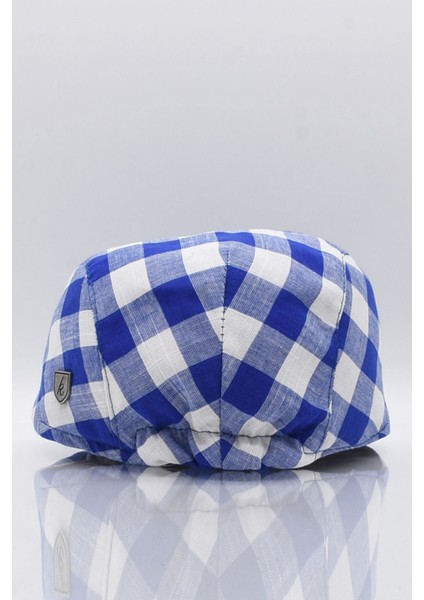 Erkek K.mavi Ekoseli Kasket Yazlık Flat Cap Şapka fırsatları