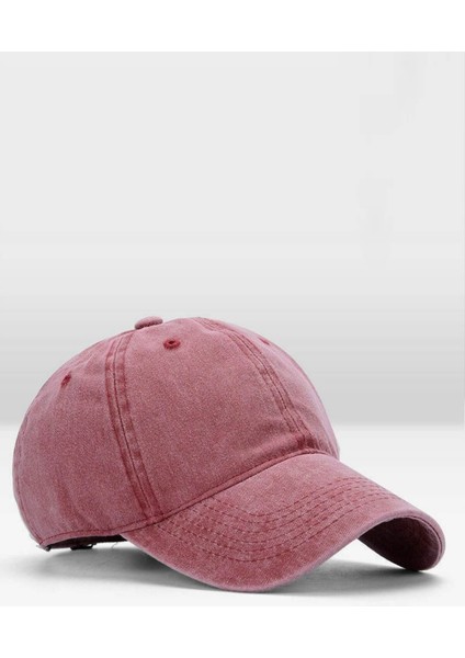 Erkek Eskitme Şapka Yazlık Outdoor Kep Kasket-Bordo