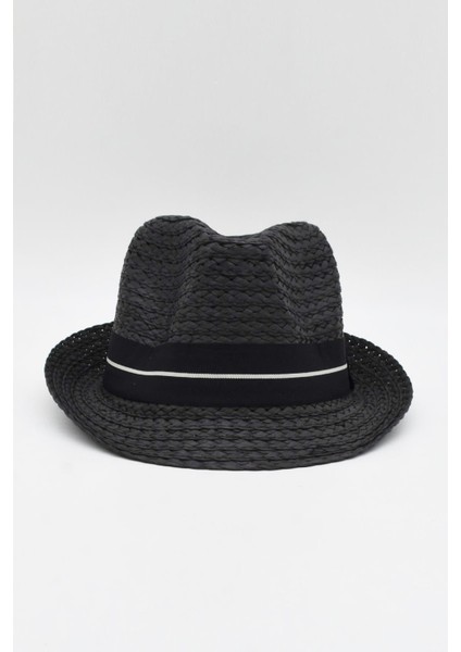 Erkek Siyah Hasır Şapka Ayarlanabilir İpli Yazlık Fötr modelleri