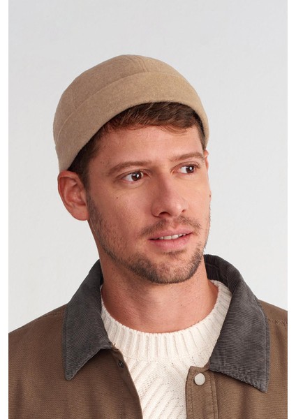 Erkek Sokak Stili Yünlü Sipersiz Şapka Docker Cap