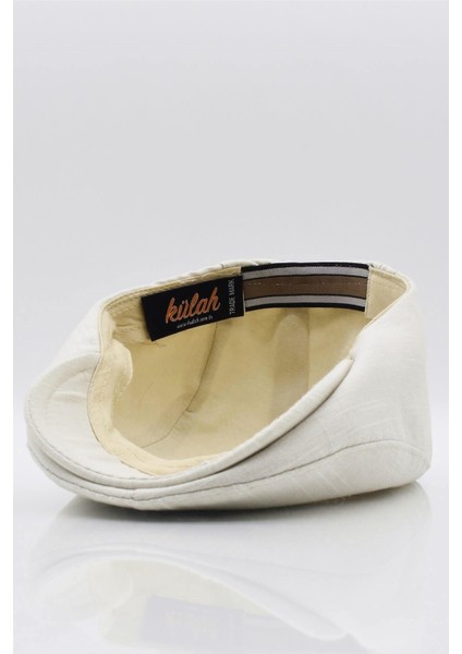 Erkek Düz Pamuklu Açık Bej Flat Cap Kasket