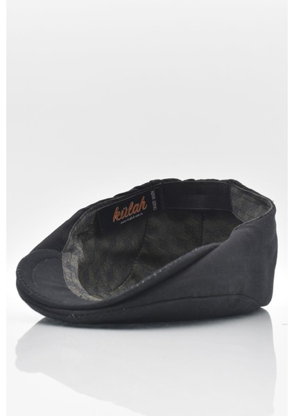Erkek Düz Pamuklu Siyah Flat Cap Kasket
