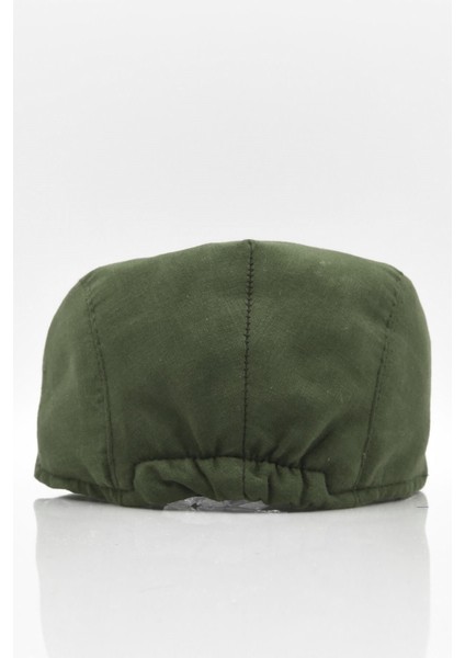 Erkek Düz Pamuklu Yeşil Flat Cap Kasket