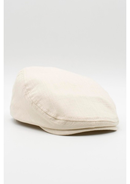 Erkek Düz Pamuklu Koyu Bej Flat Cap Kasket