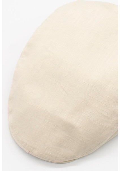 Erkek Düz Pamuklu Koyu Bej Flat Cap Kasket