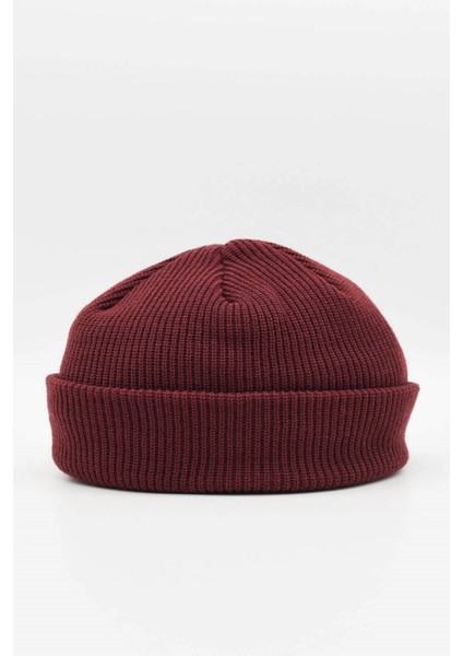 Erkek Bordo Örgü Docker Bere Skullcap