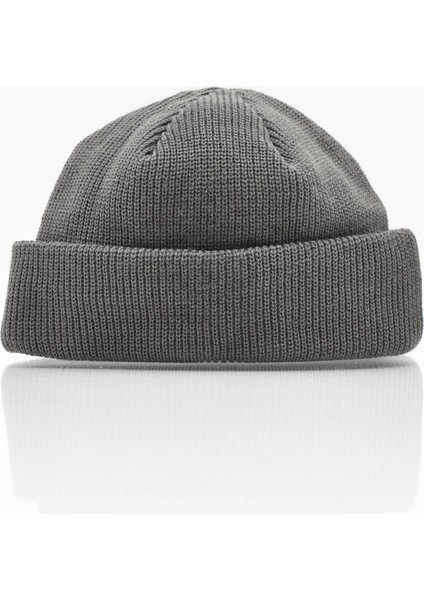 Erkek Koyu Gri Örgü Docker Bere Skullcap