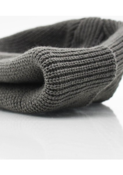 Erkek Koyu Gri Örgü Docker Bere Skullcap modelleri