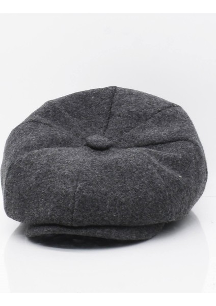 Italyan Kasket Antrasit Erkek Şapka Yün Kep