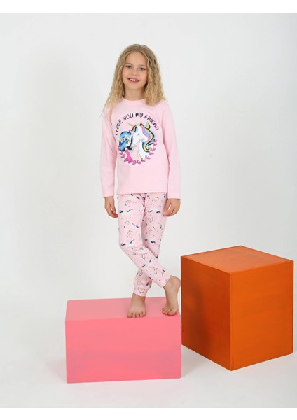 Kız Çocuk Uzun Kollu Pijama Takımı My Friend Unicorn