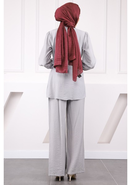 Bej Bel Bağlamalı Tunik Pantolonlu Takım modelleri