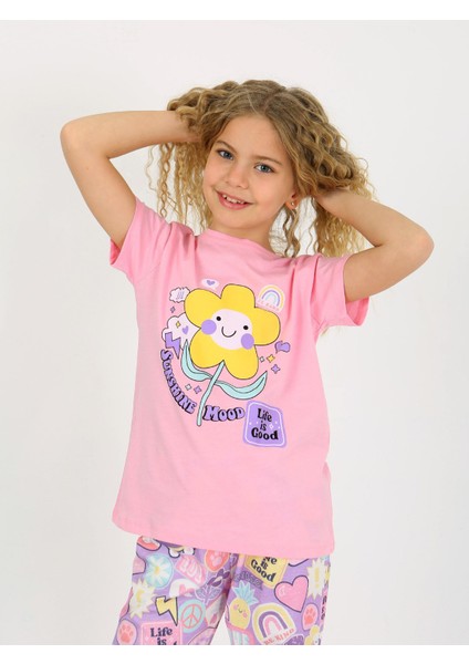 Kız Çocuk Kısa Kollu %100 Pamuklu Pijama Takımı Be Kind indirimleri