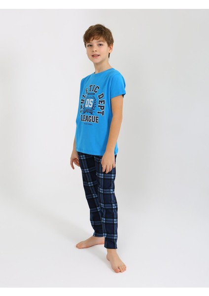 Erkek Çocuk Kısa Kollu %100 Pamuklu Pijama Takımı League modelleri
