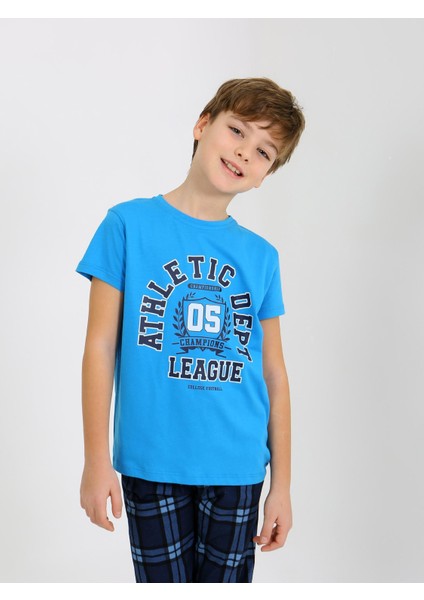 Erkek Çocuk Kısa Kollu %100 Pamuklu Pijama Takımı League fırsatları
