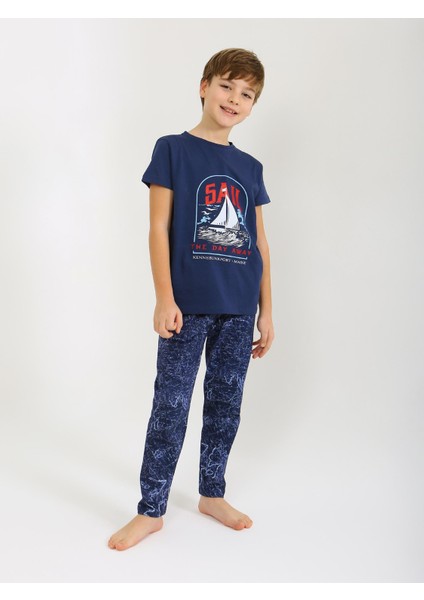 Erkek Çocuk Kısa Kollu %100 Pamuklu Pijama Takımı Sail fırsatları