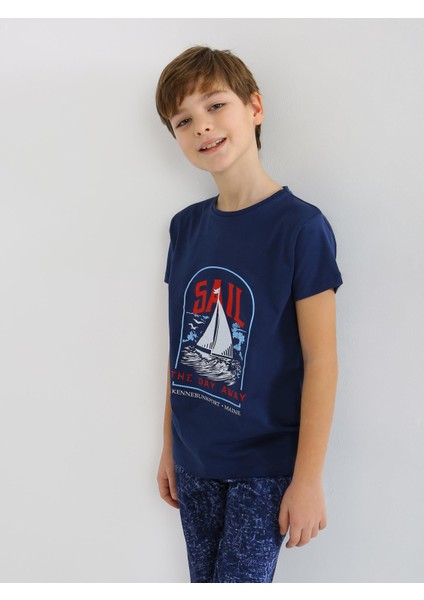 Erkek Çocuk Kısa Kollu %100 Pamuklu Pijama Takımı Sail
