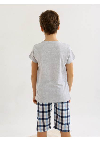 Erkek Çocuk Kısa Kollu Kapri %100 Pamuklu Pijama Takımı Hello Weekend fırsatları