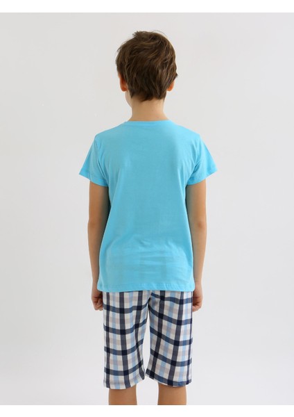 Erkek Çocuk Kısa Kollu Kapri %100 Pamuklu Pijama Takımı Hello Weekend fırsatları