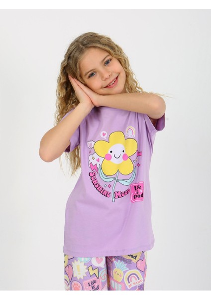 Kız Çocuk Kısa Kollu Pamuklu Pijama Takımı Be Kind fırsatları