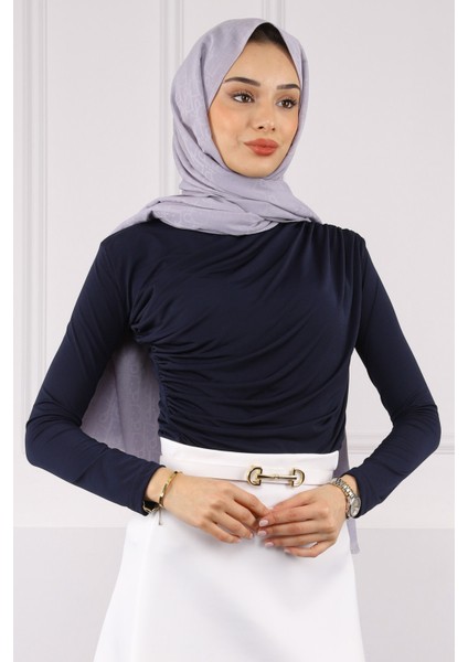 Lacivert Önü Drapeli Sandy Bluz fırsatları