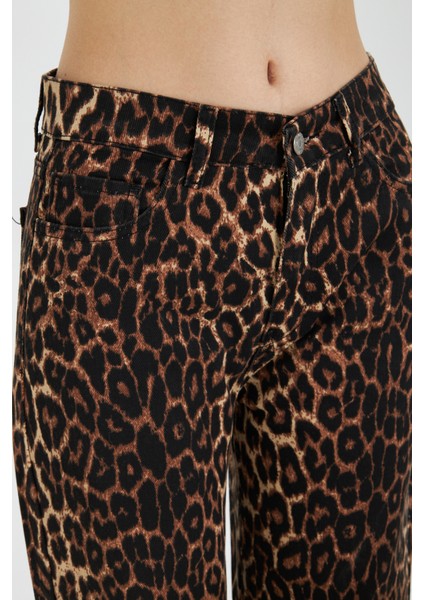 Kadın Leopar Desenli Yüksel Bel Geniş Paça Palazzo Pantolon fiyatları