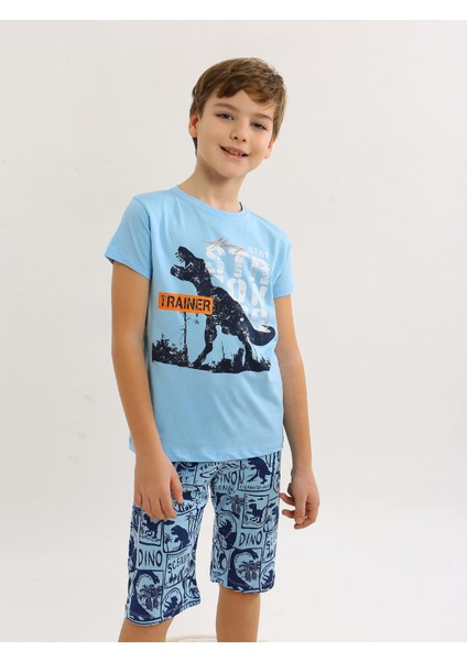 Erkek Çocuk Kısa Kollu Kapri %100 Pamuklu Pijama Takımı Trainer fiyatları