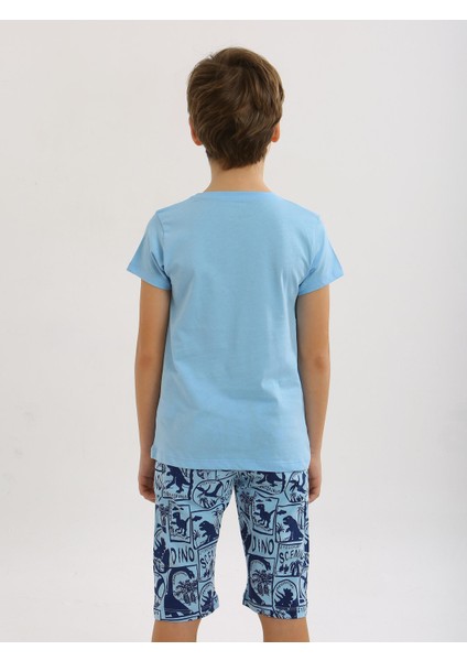 Erkek Çocuk Kısa Kollu Kapri %100 Pamuklu Pijama Takımı Trainer modelleri