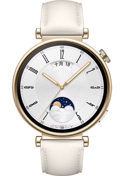 Huawei Watch Gt4 41MM Ile Uyumlu Starlight Gold Metal Tokalı Deri Zarif Şık Kordon modelleri