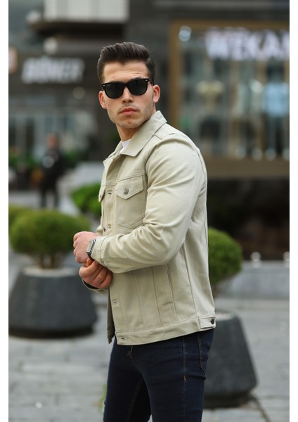 Erkek Slim Fit Denim Kot Ceket modelleri